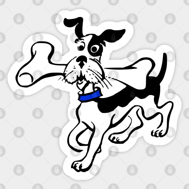 Cute Dog with Big Bone Sticker by SandraKC